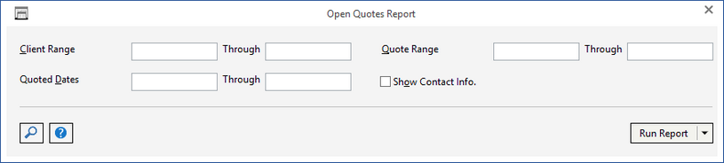 open quotes report window