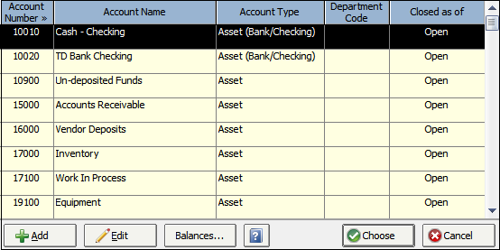 Account search Window