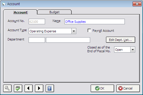 Account Window - Account Tab