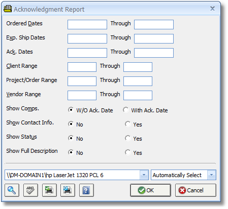 Acknowledgment Report