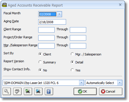 Aged Accounts Receivable Report