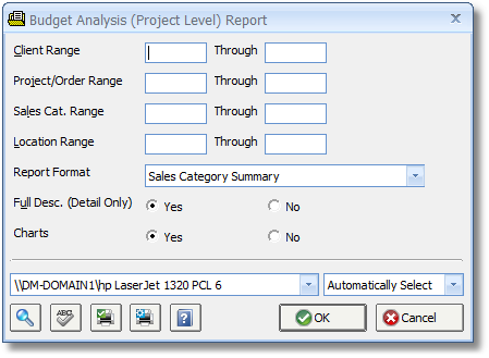 Budget Analysis (Project Level) Report