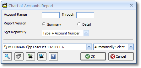 Chart of Accounts Report