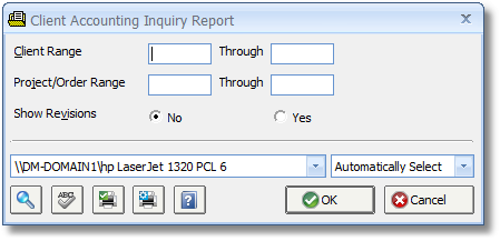 Client Accounting Inquiry Report