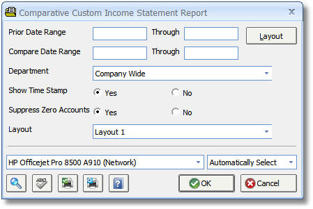 comparative custom income stmt report