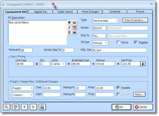 Component - Work Order Example