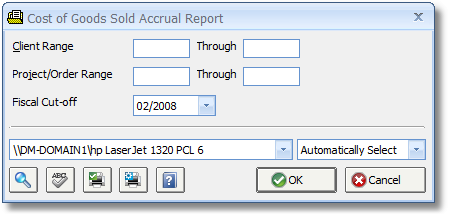 Cost of Goods Sold Accrual Report