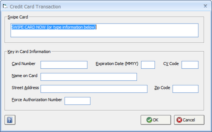 Credit Card Transaction Window