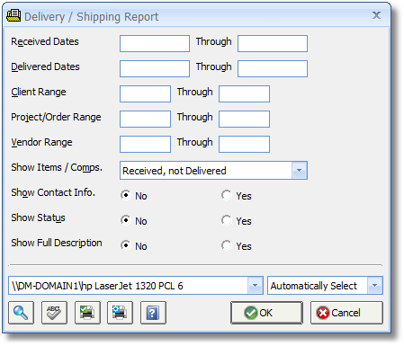Delivery - Shipping Report