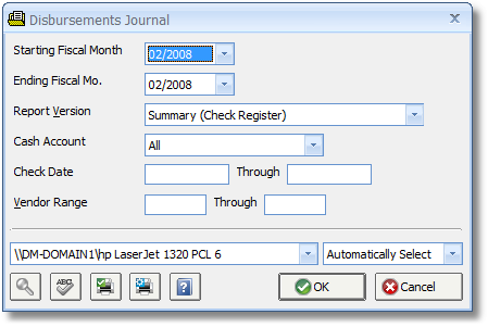 Disbursements Journal