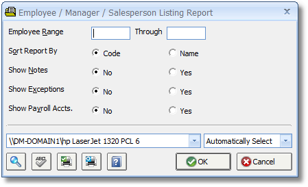 Employee - Manager - Salesperson Listing Report