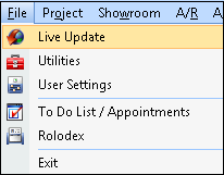 file menu - live update