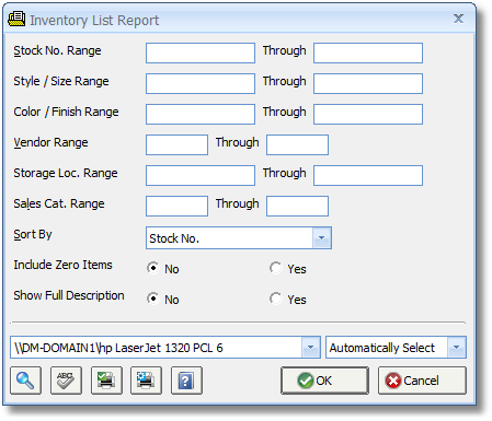 Inventory List Report