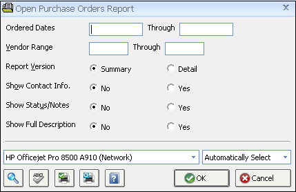 inventory open po report