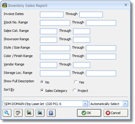 Inventory Sales Report