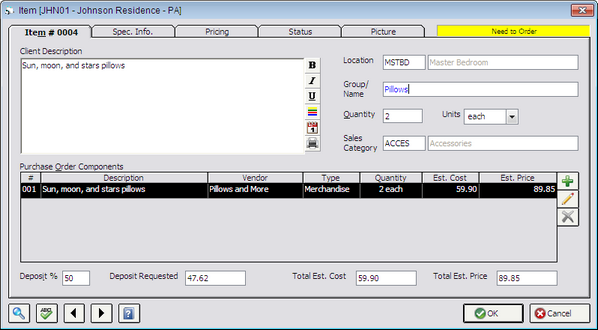 Item Window with Group