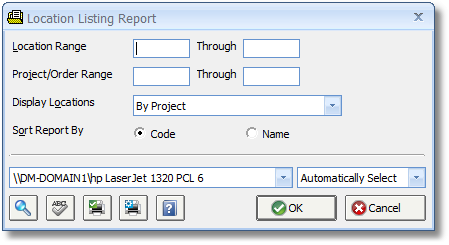 Location Listing Report