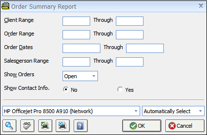 Order Summary Report