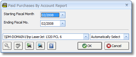 Paid Purchases by Account Report