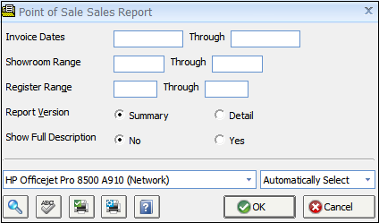 Point of Sale Sales Report