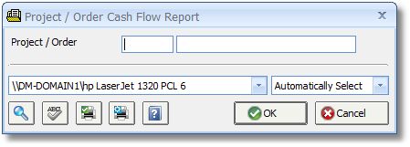 Project Order Cash Flow Report