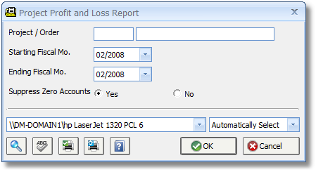 Project Profit and Loss Report