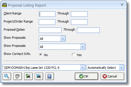Proposal Listing Report
