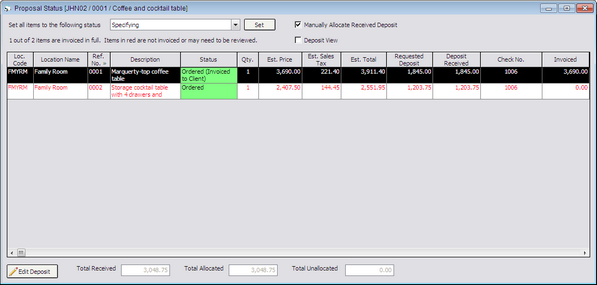 Proposal Status - Manual View