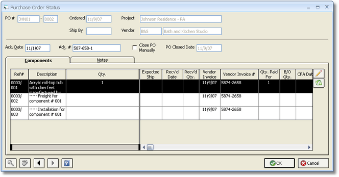 Purchase Order Status