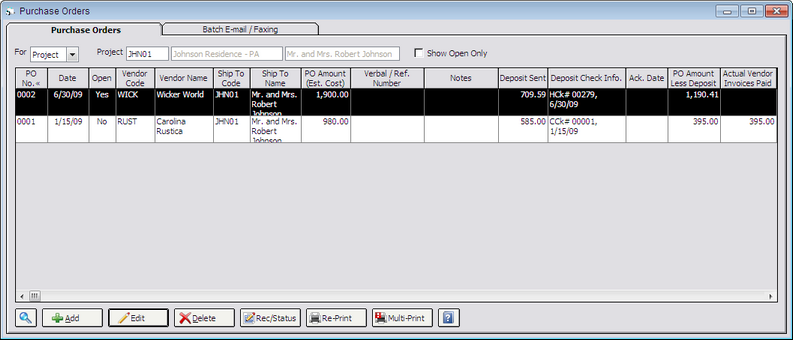 Purchase Orders