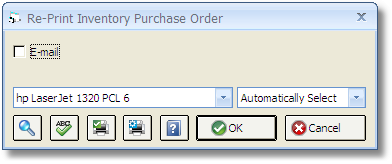 Re-print Inventory Purchase Order Window
