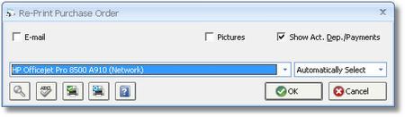 Re-Print Purchase Order Window
