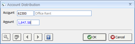 Recurring Operating Expense Account Distribution Window