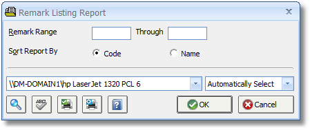 Remark Listing Report