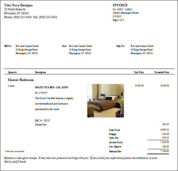residential invoice example