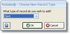 Rolodex - Choose New Record Type