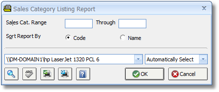 Sales Category Listing Report