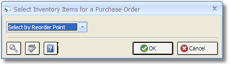 Select Inventory Items for a Purchase Order Window