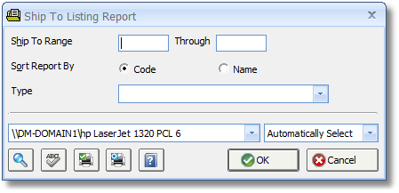 Ship To Listing Report