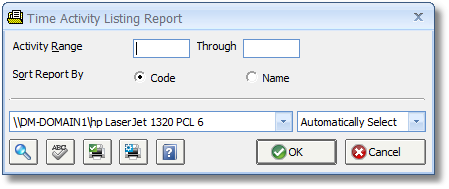 Time Activity Listing Report