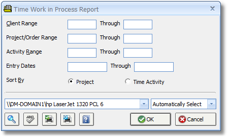 Time Work in Process Report