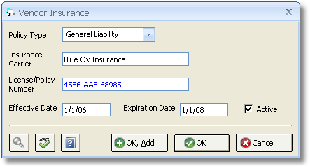 Vendor Insurance Window