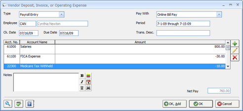 Vendor Invoice -  Payroll