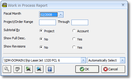 Work in Process Report