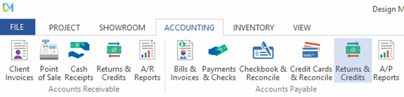 accounting -ap returns_credits menu
