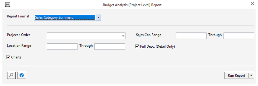 budg analysis project report window
