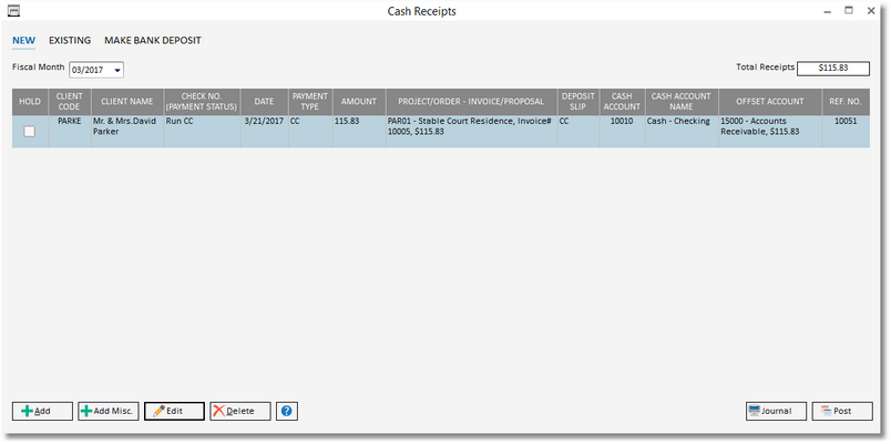 cash receipts - new to post-mw example