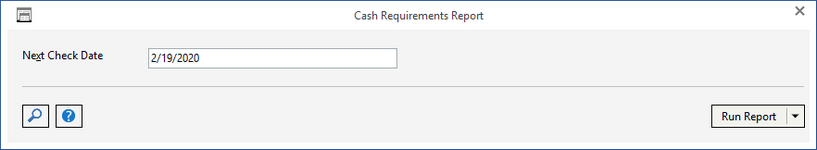cash req report window