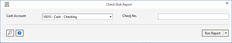 chk stub report window