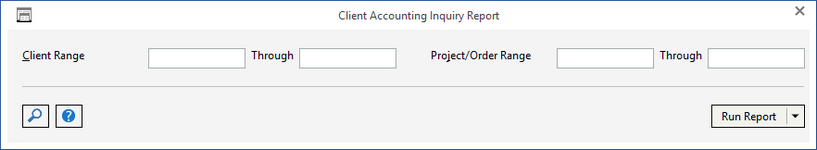 client acct inq report window